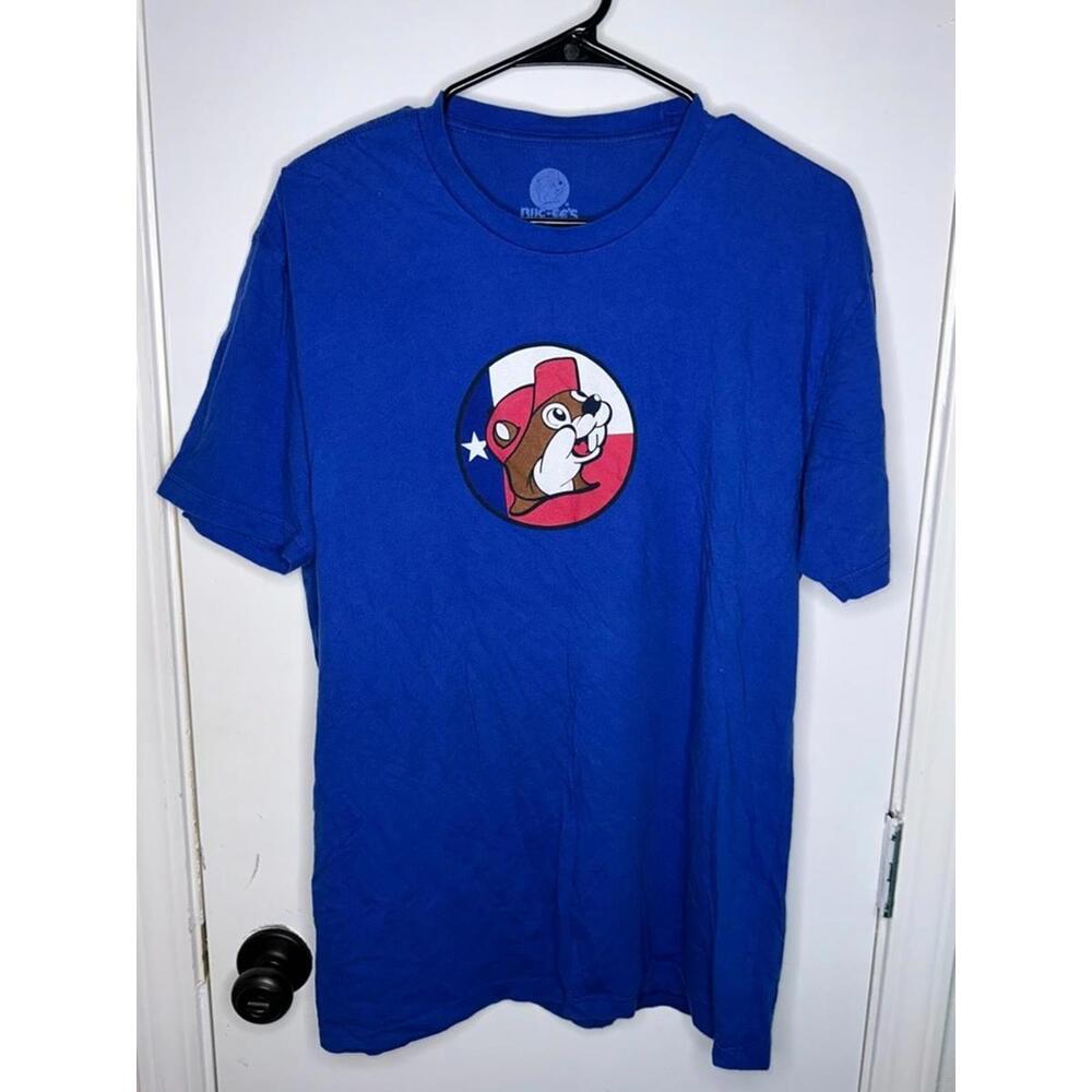 Bucees Shirt Adult XL Blue Dont Mess With Texas Travel Flag Graphic Beaver